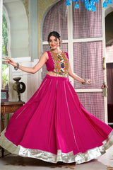 Navratri Special Pink Chaniya Choli For Girls