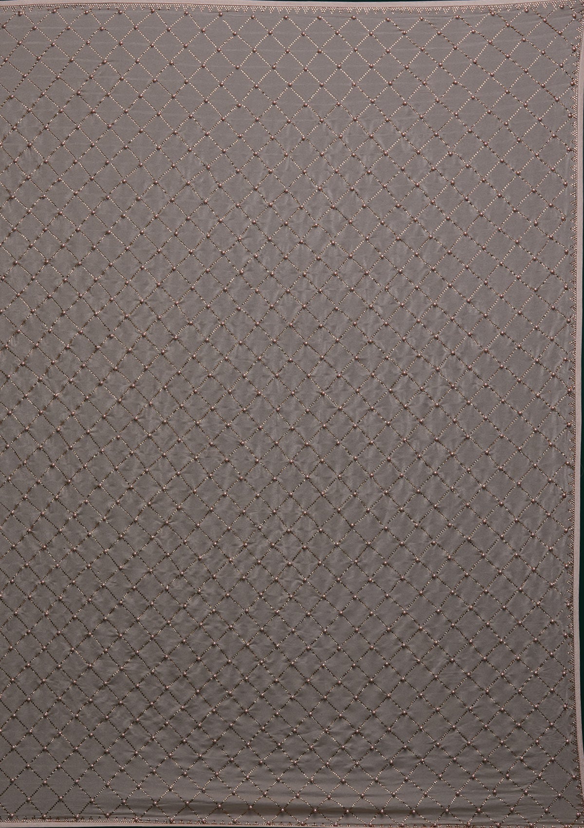 Beige Satin Saree with Pearlwork Embroidery – Elegant & Playful