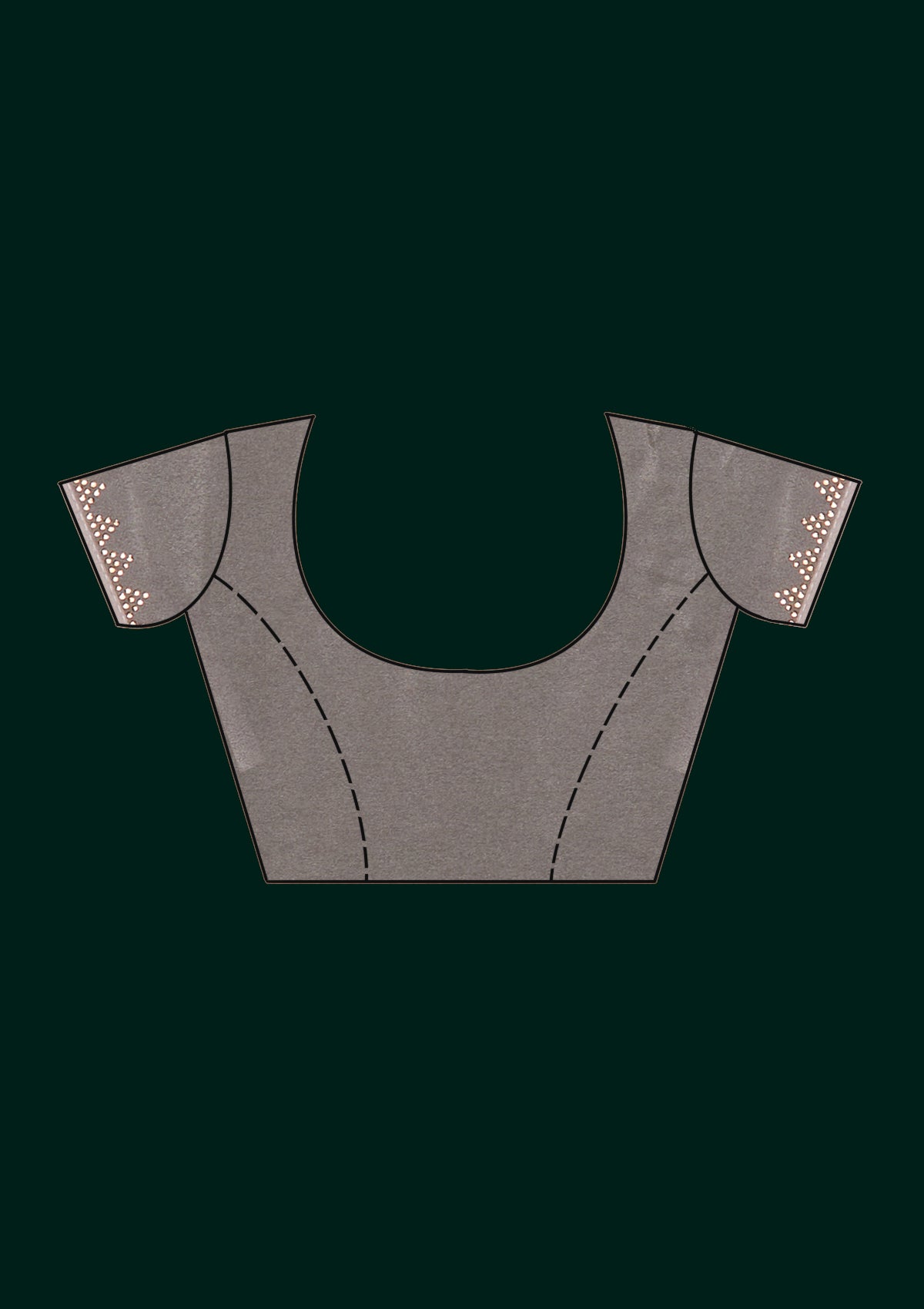 Beige Satin Saree with Pearlwork Embroidery – Elegant & Playful