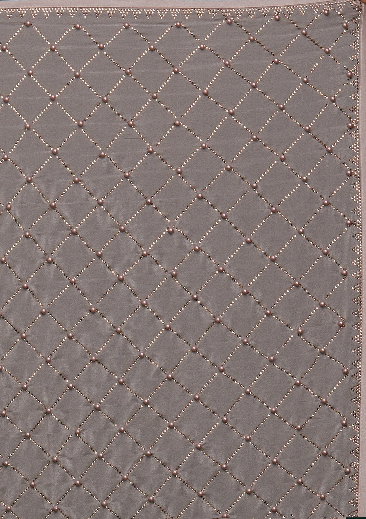 Beige Satin Saree with Pearlwork Embroidery – Elegant & Playful