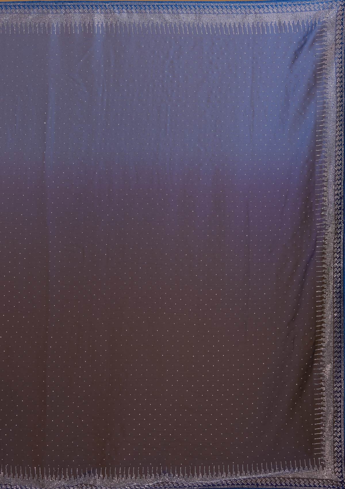 Blue Semi Crepe Saree with Silver Stonework – Playful & Sophisticated