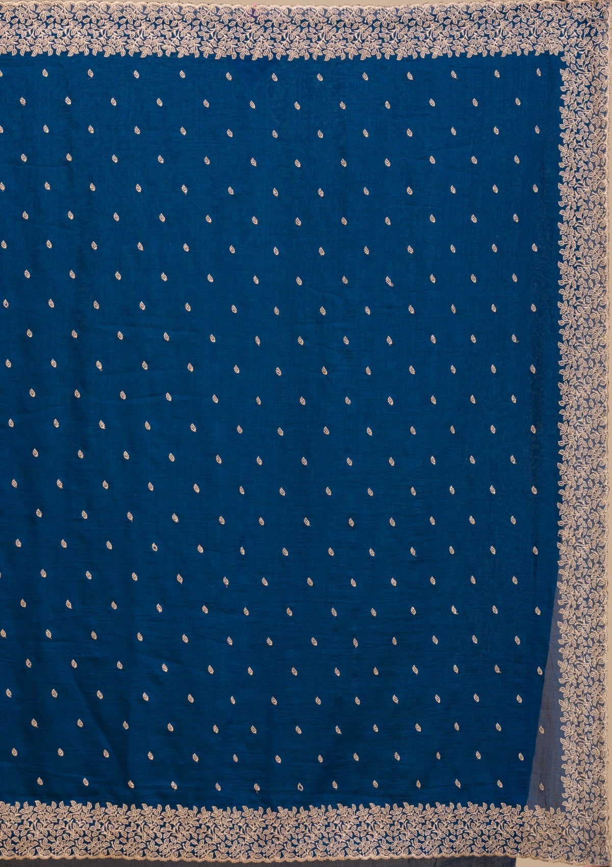 Navy Blue Raw Silk Saree with Gold Zariwork – Elegant & Vibrant