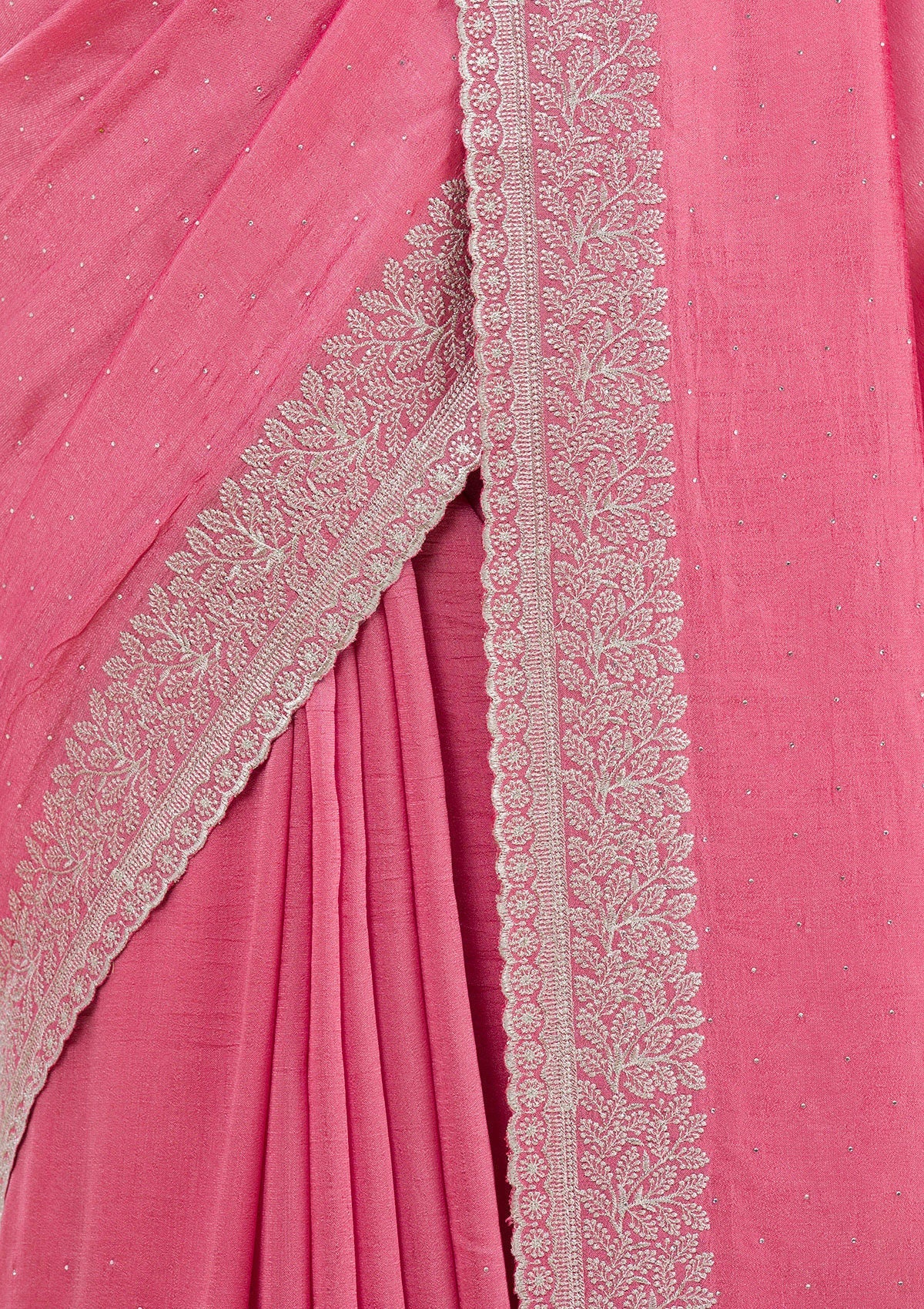 Pink Raw Silk Saree with Silver Zariwork – Elegant Traditional Wear
