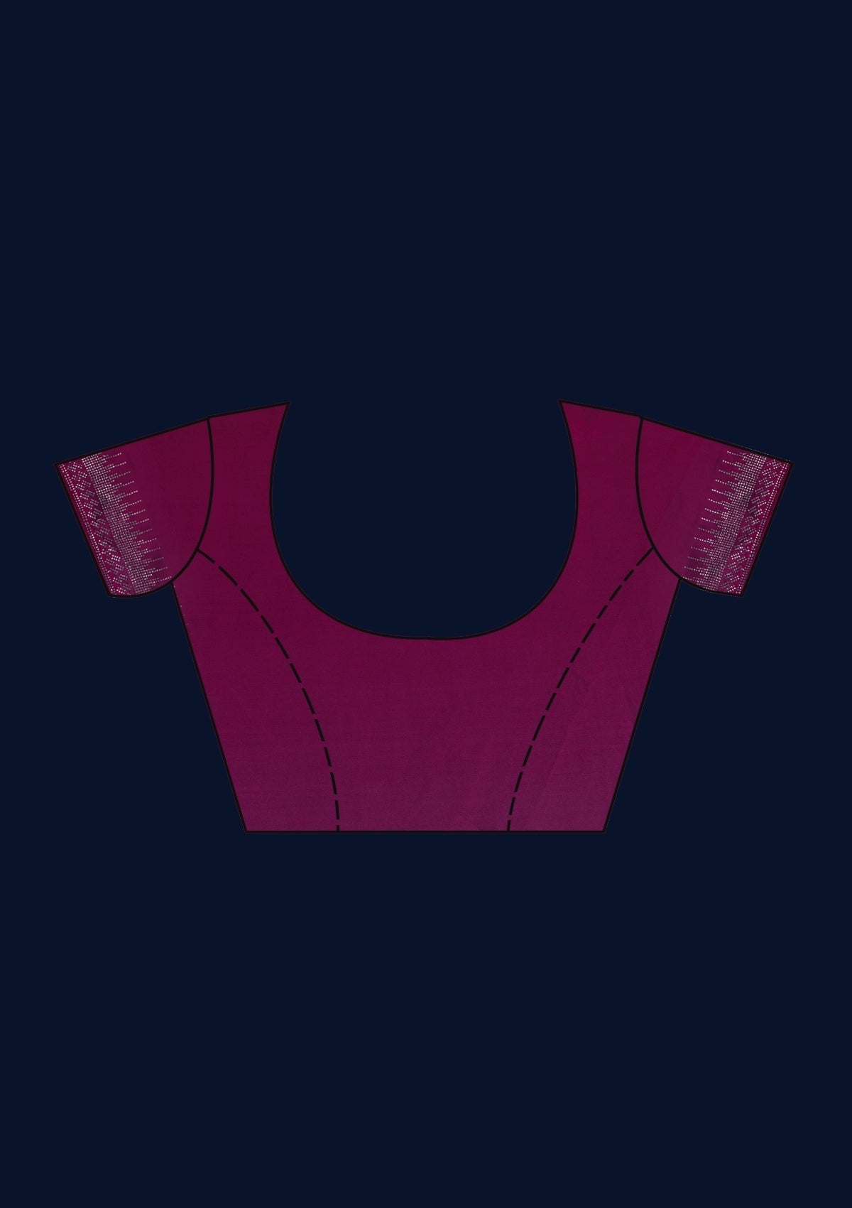 Magenta Semi Crepe Saree with Silver Stonework – Elegant & Vibrant