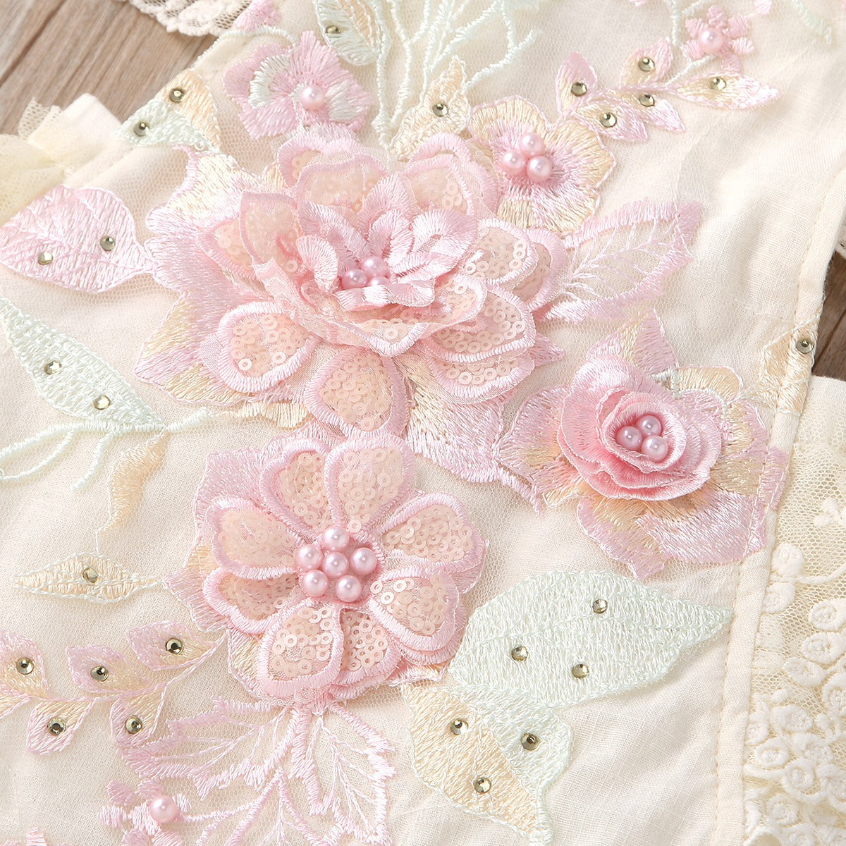Enchanted Embroidered Lace Baby Girls Cotton Romper – Elegant and Comfortable Infant Outfit