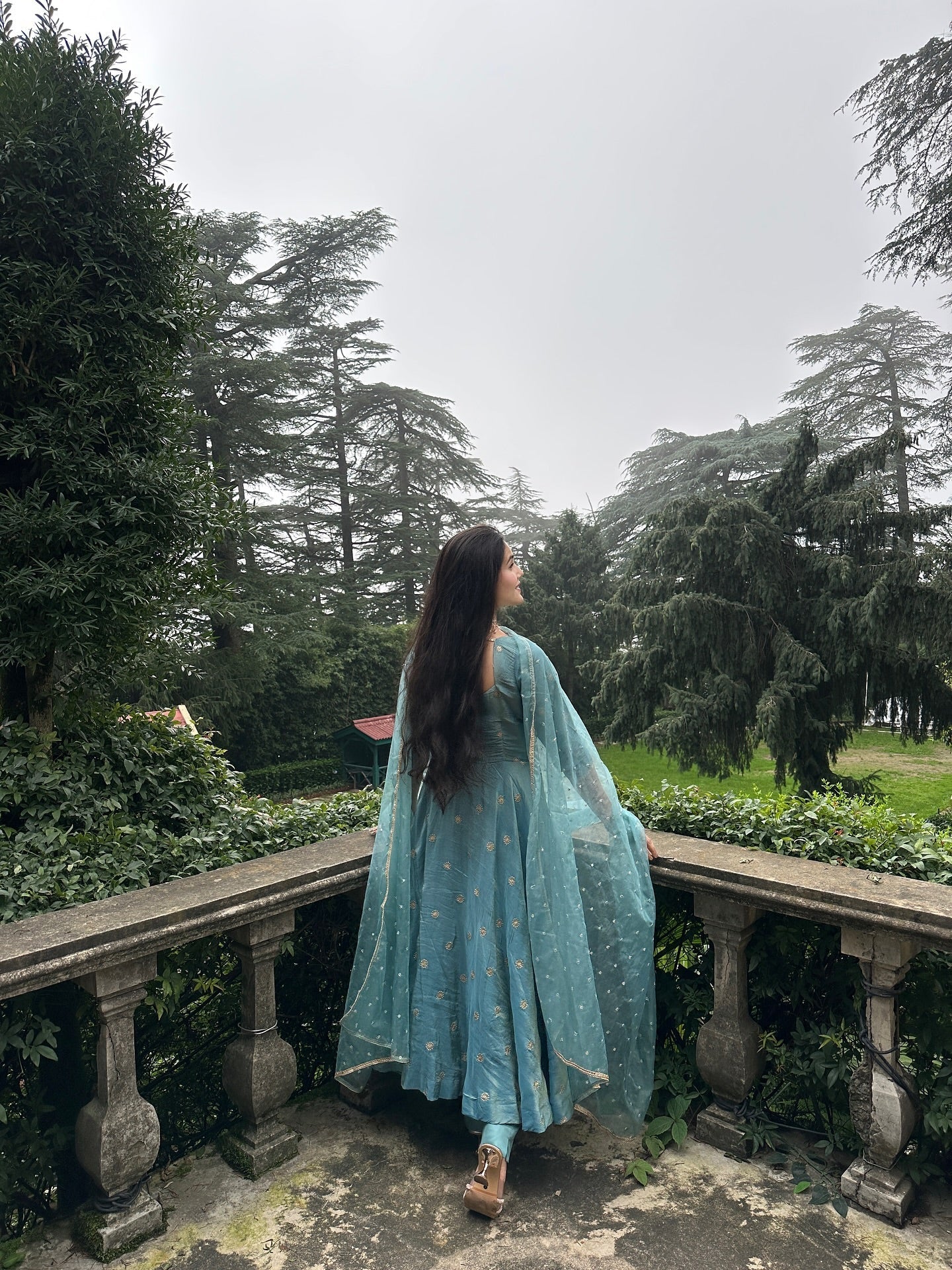 Elegant Chinon Silk Anarkali Suit with Embroidery Work