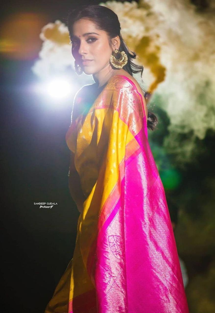 Yellow Chesta Soft Silk Saree with Woven Design