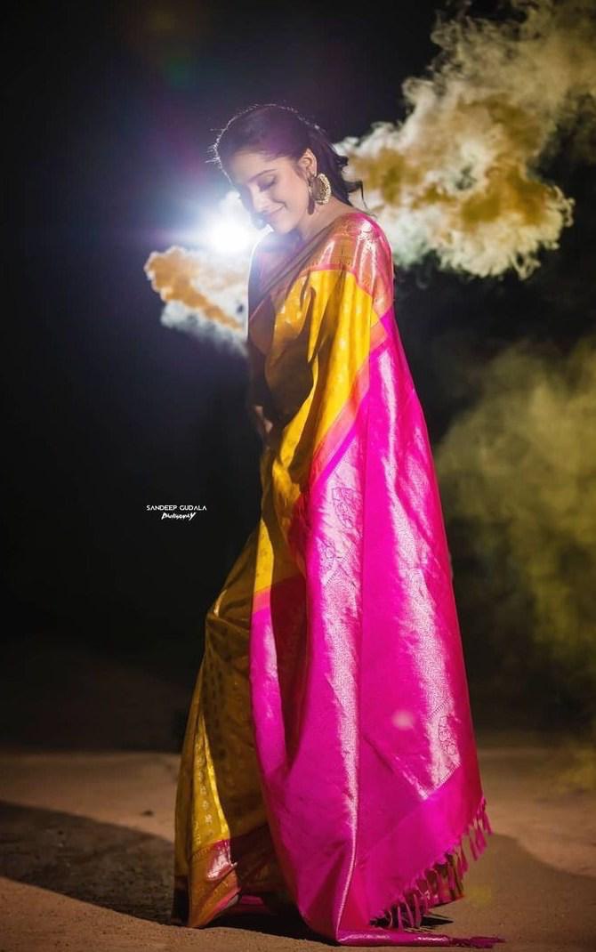 Yellow Chesta Soft Silk Saree with Woven Design