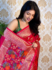 Zari Woven Kanjivaram Silk Saree with Jacquard Work