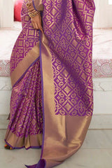 Zari Woven Kanjivaram Jacquard Soft Silk Saree