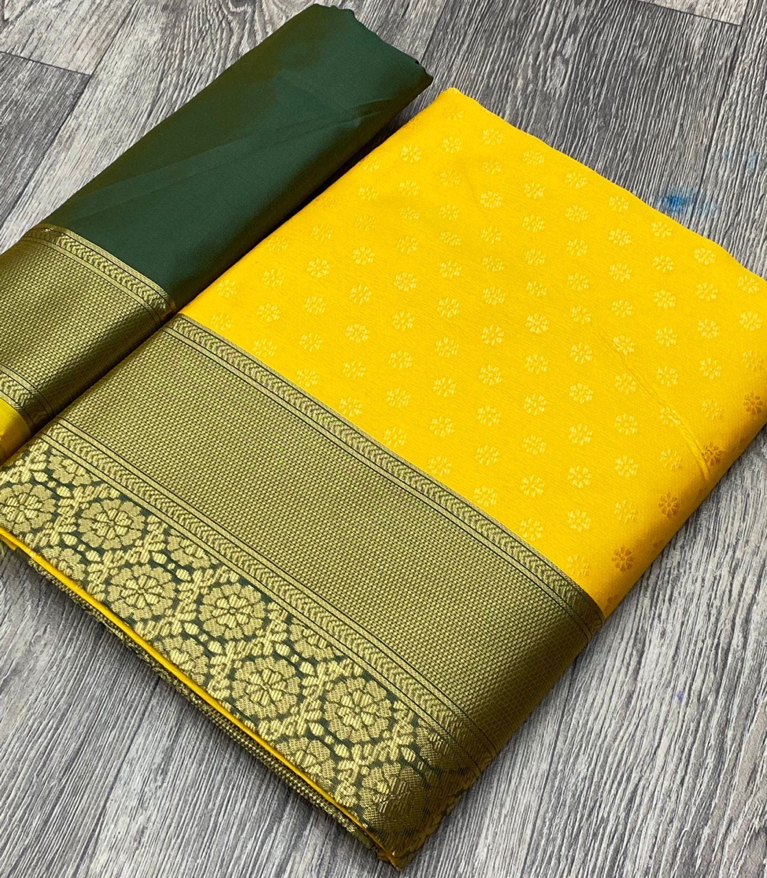 Yellow Digital Printed Kanjivaram Jacquard Saree