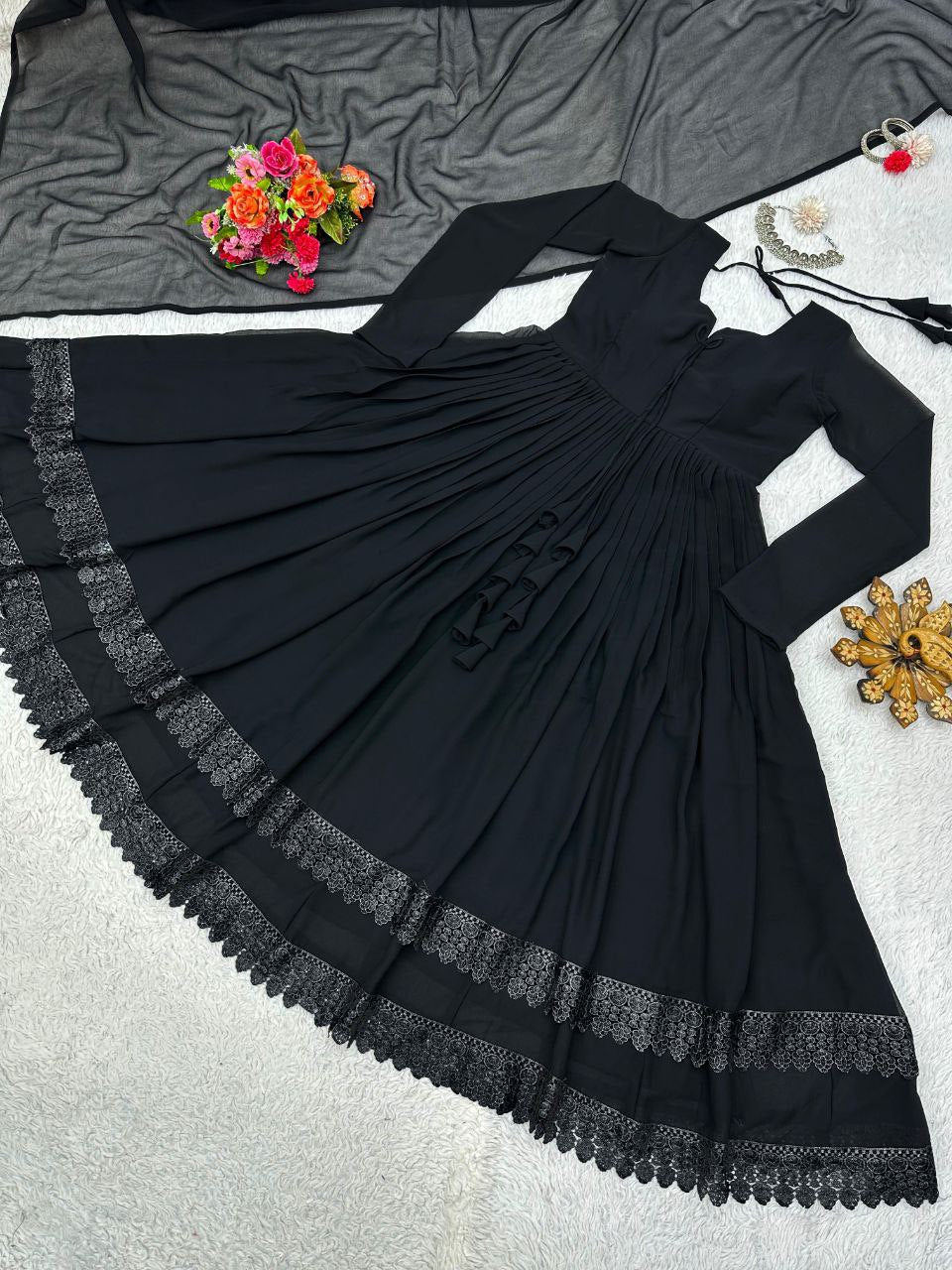 Elegant Faux Georgette Anarkali Sets