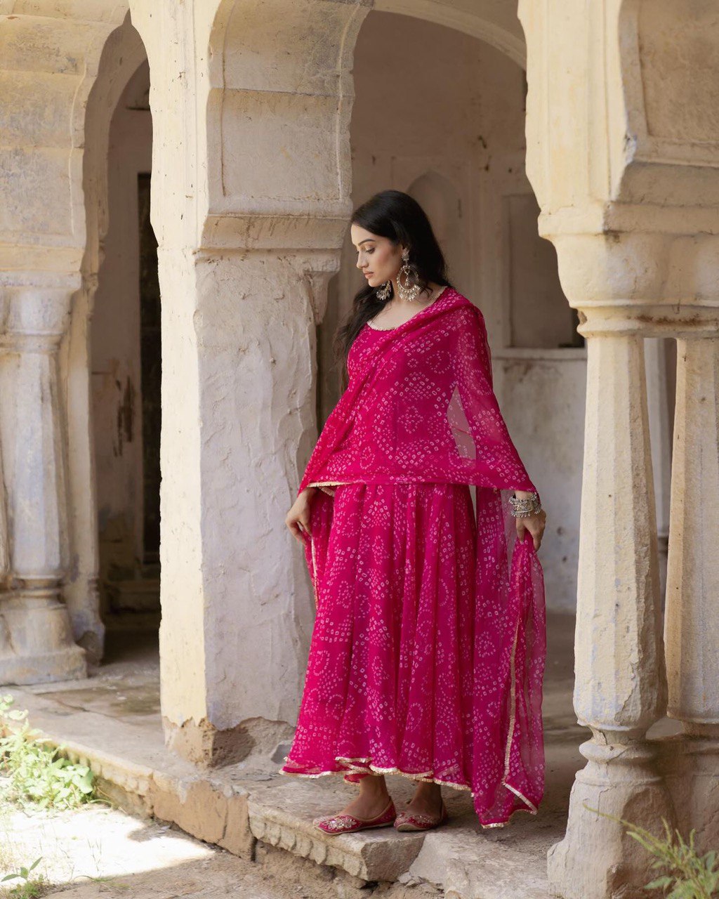 Exclusive Digital Printed Organza Silk Anarkali Suit