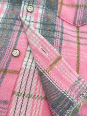 Pink Plaid Jacket Boys Shirt – Stylish Cotton Blend Layering Piece for Kids (White T-shirt Not Included)