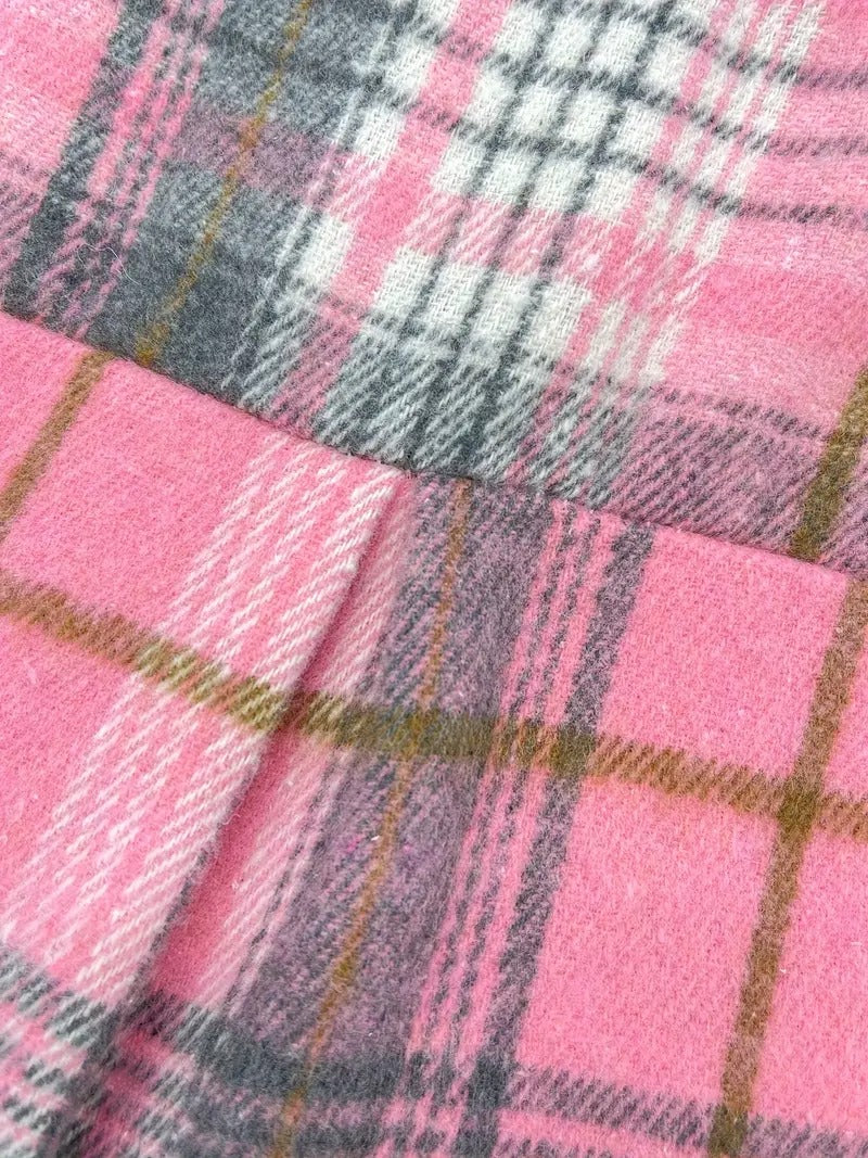 Pink Plaid Jacket Boys Shirt – Stylish Cotton Blend Layering Piece for Kids (White T-shirt Not Included)