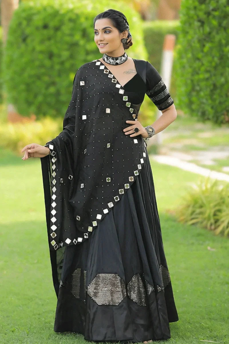 Fully Stitched Black Chaniya Choli For Navratri