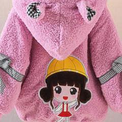 Little Girls Cute Back Hooded Zipper Cotton Blend Top – Stylish and Comfortable Outerwear