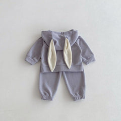 Bunny Hood Boys and Girls Two-Piece Co-ord Set – Soft Cotton Knit Outfit