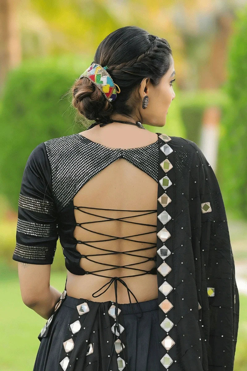 Fully Stitched Black Chaniya Choli For Navratri
