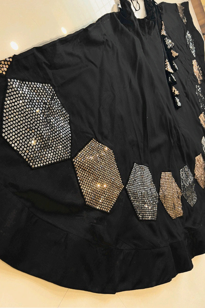 Fully Stitched Black Chaniya Choli For Navratri