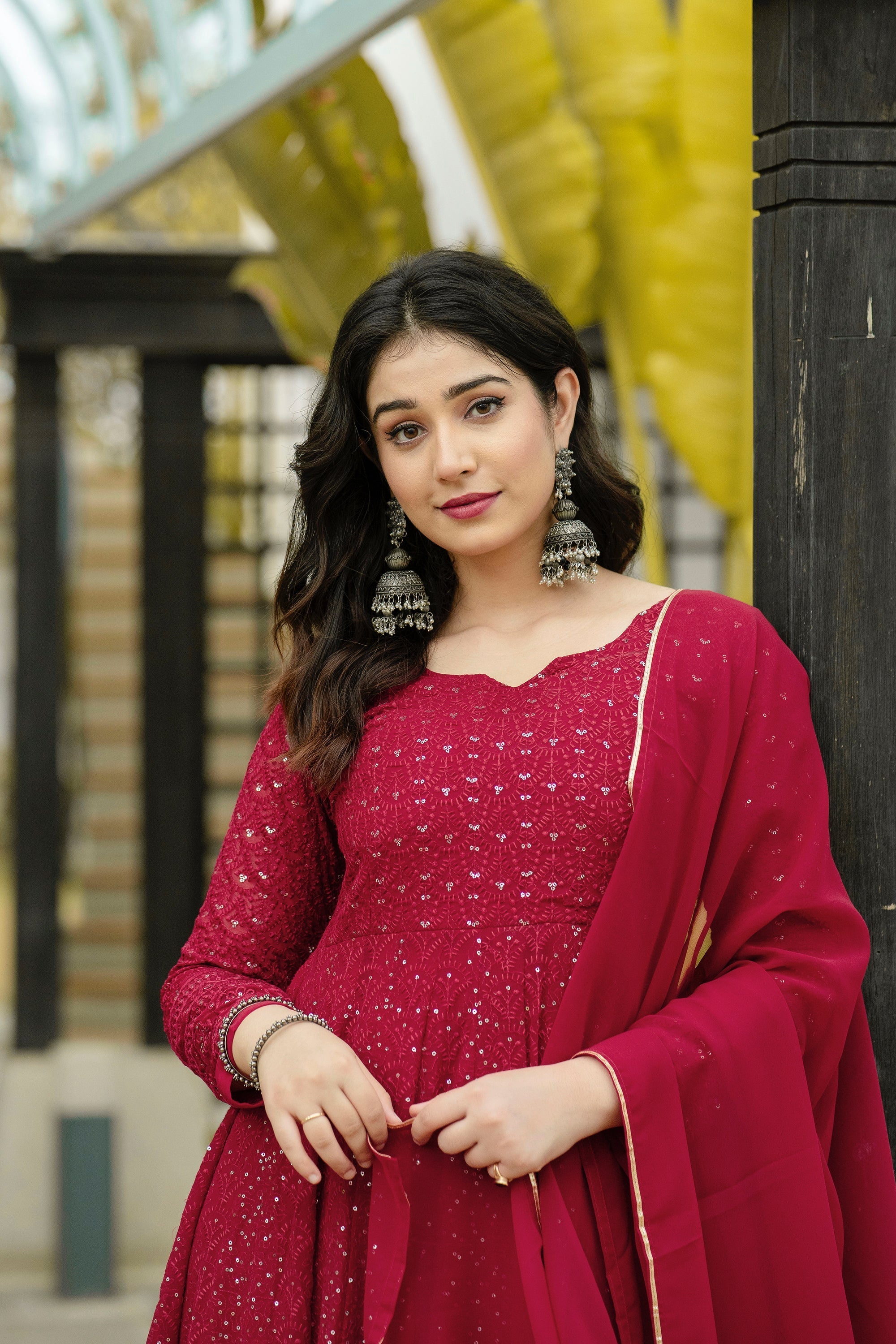 Faux Georgette Embroidered Anarkali Suit – Fully Stitched Festival & Party Wear