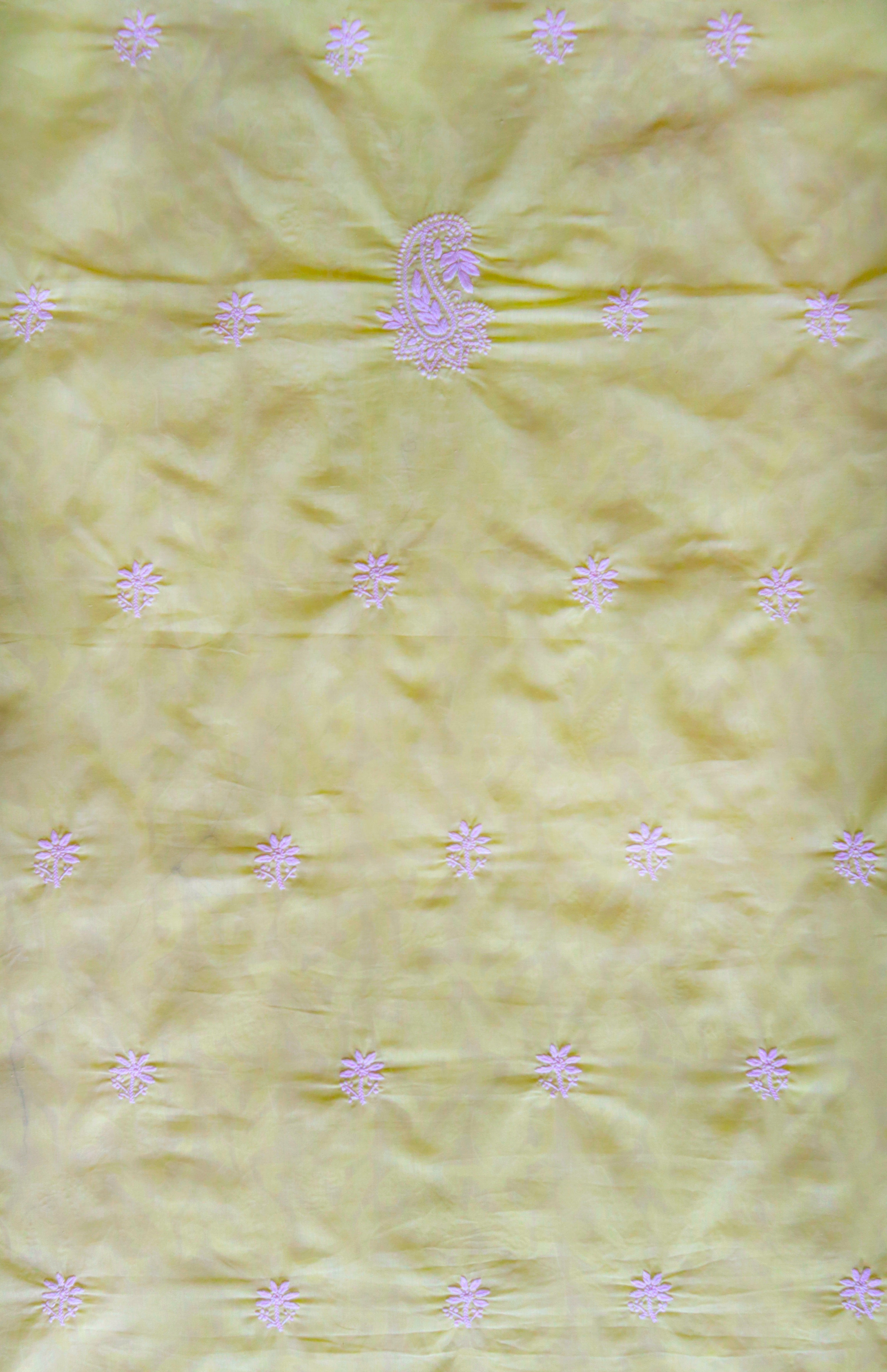 Lime Green Cotton Cutwork Unstitched Kurta piece