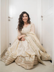 Chinon Silk Sequins & Lace Anarkali Suit Set