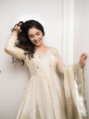 Chinon Silk Sequins & Lace Anarkali Suit Set