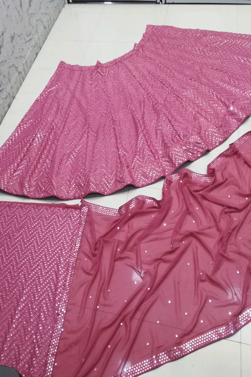 Sequence Work Pink Colour Chaniya Choli For Sangeet