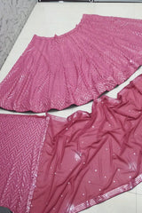 Sequence Work Pink Colour Chaniya Choli For Sangeet