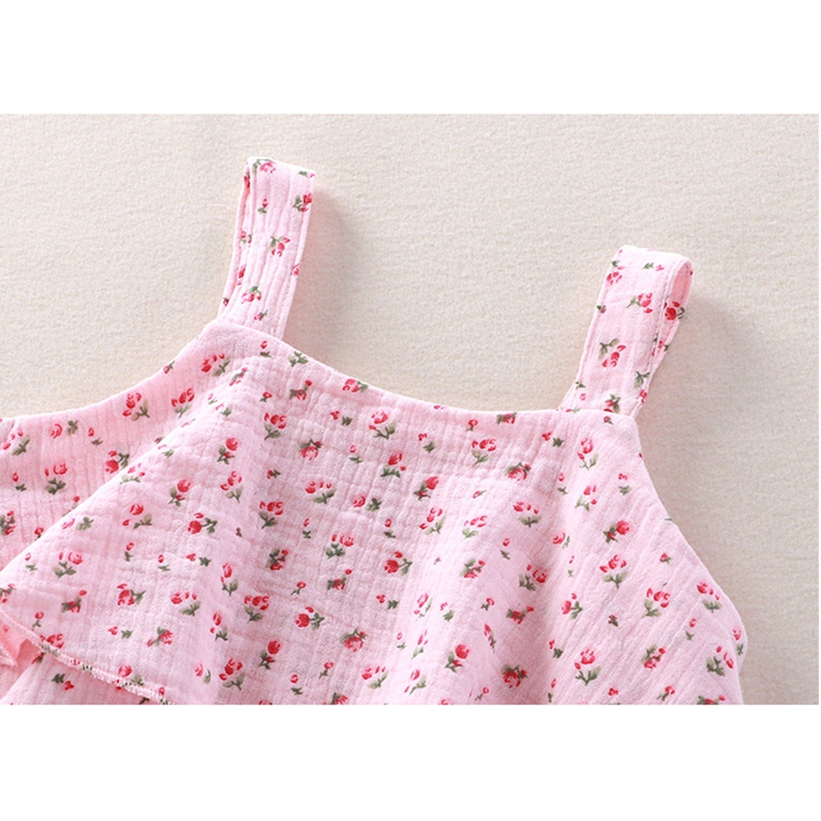 Pink Blossom Sleeveless Girls Set – Cute Cotton Summer Outfit for Toddlers and Kids