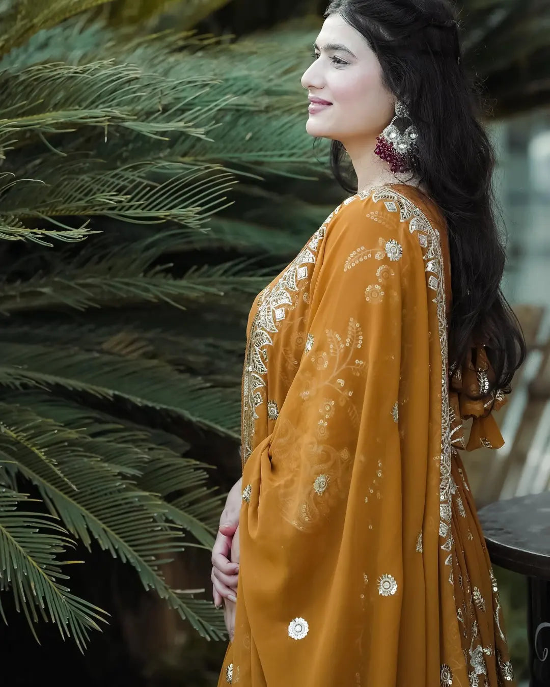 Elegant Embroidered Georgette Kurta Set with Dupatta