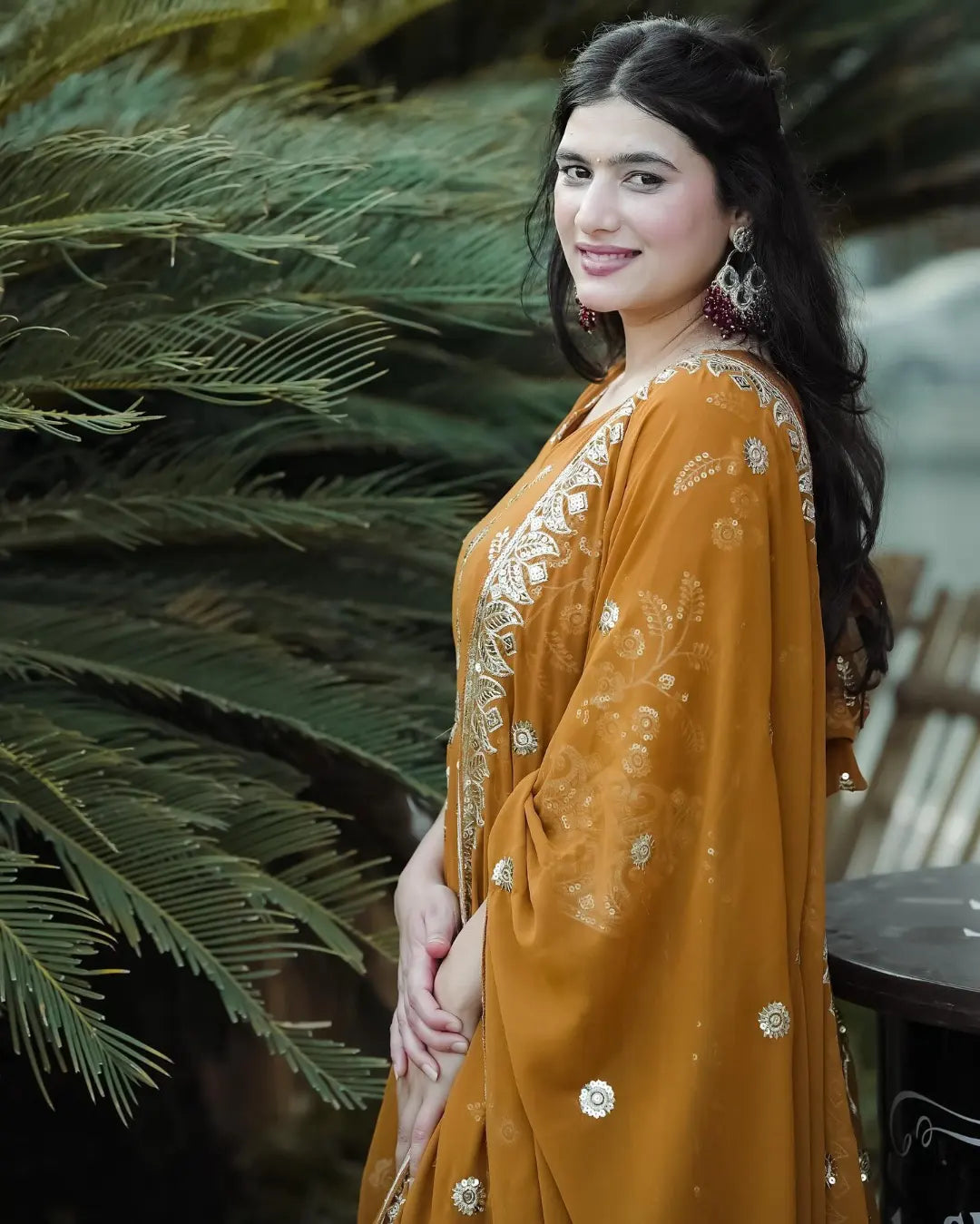 Elegant Embroidered Georgette Kurta Set with Dupatta