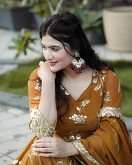 Elegant Embroidered Georgette Kurta Set with Dupatta