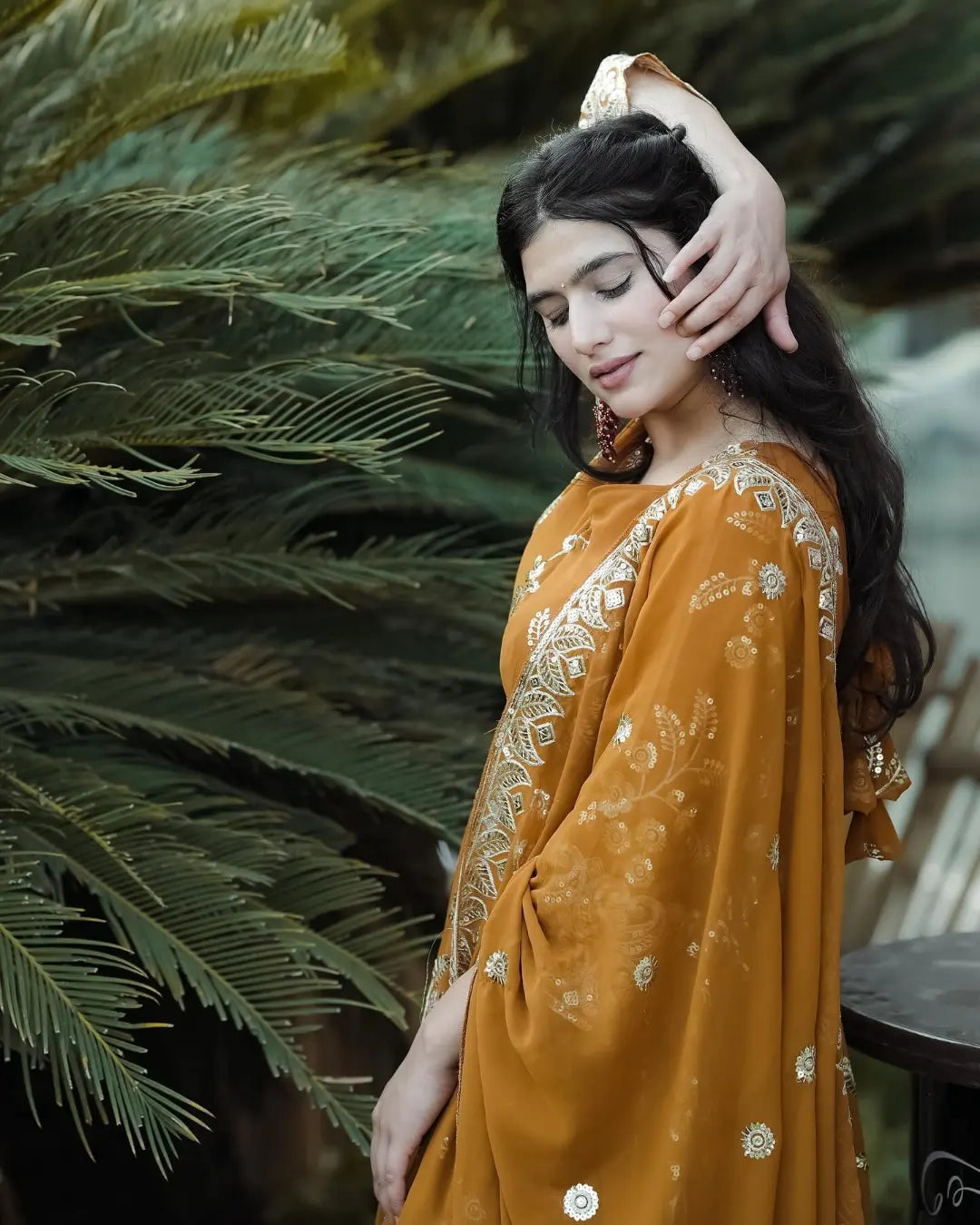 Elegant Embroidered Georgette Kurta Set with Dupatta