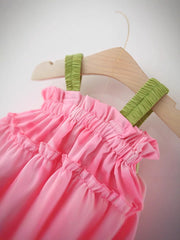 Hanging Tulip Girls Two-Piece Set – Cotton Blend Top and Bottom Outfit