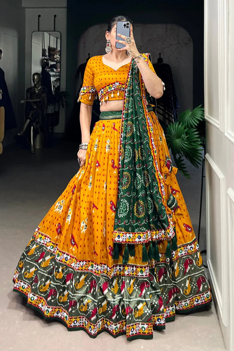 Yellow Chaniya Choli For Navaratri Night Garba
