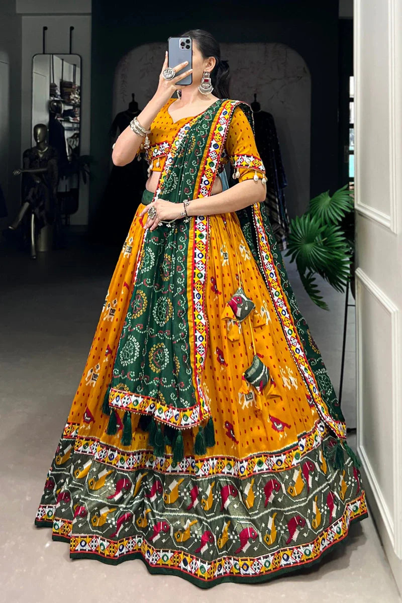 Yellow Chaniya Choli For Navaratri Night Garba