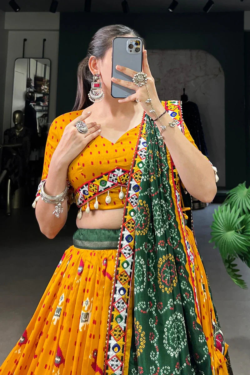 Yellow Chaniya Choli For Navaratri Night Garba