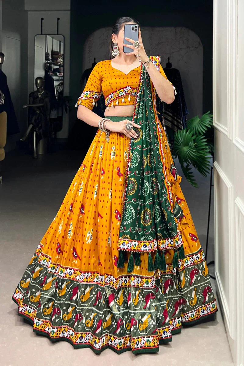 Yellow Chaniya Choli For Navaratri Night Garba